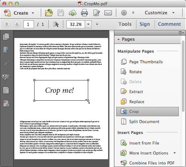 pdf insert cropping image for windows mac